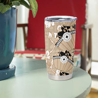 Bula Fiji Iri Buli Tumbler Cup Woven Fan With Fijian Tapa LT14 - Polynesian Pride