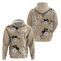 Bula Fiji Iri Buli Zip Hoodie Woven Fan With Fijian Tapa LT14 - Polynesian Pride