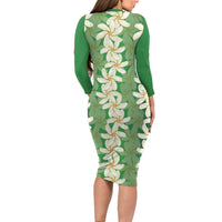 Ia Orana Tahiti Tiare Maori Seamless Style Long Sleeve Bodycon Dress LT14 - Polynesian Pride