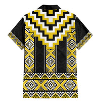 Yellow Taniko Aotearoa Family Matching Mermaid Dress and Hawaiian Shirt Niho Taniwha Mix Poutama LT14 - Polynesian Pride