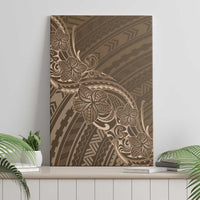 Brown Polynesia Plumeria Tattoo Canvas Wall Art
