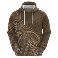 Brown Polynesia Plumeria Tattoo Hoodie