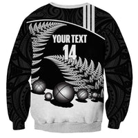 Custom New Zealand Silver Fern Petanque Sweatshirt Aotearoa Maori Pattern
