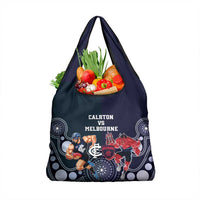 Demons And Blues Football Grocery Bag Melbourne And Calrton Mascots Aboriginal Art LT14 1-pack One Size Blue - Polynesian Pride
