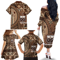 Samoa Siapo Family Matching Off The Shoulder Long Sleeve Dress and Hawaiian Shirt Happy Independence Day Vintage Vibes LT14 - Polynesian Pride