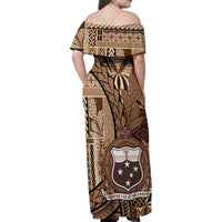 Samoa Siapo Family Matching Off Shoulder Maxi Dress and Hawaiian Shirt Happy Independence Day Vintage Vibes LT14 - Polynesian Pride