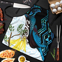 New Zealand Silver Fern Tui Bird Apron Maori Kowhai Paua Shell Taniko Motifs LT14 Turquoise - Polynesian Pride