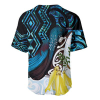 New Zealand Silver Fern Tui Bird Baseball Jersey Maori Kowhai Paua Shell Taniko Motifs LT14 - Polynesian Pride