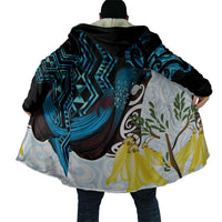 New Zealand Silver Fern Tui Bird Cloak Maori Kowhai Paua Shell Taniko Motifs LT14 - Polynesian Pride