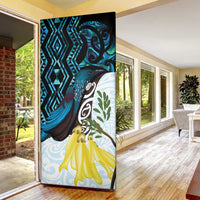 New Zealand Silver Fern Tui Bird Door Cover Maori Kowhai Paua Shell Taniko Motifs LT14 - Polynesian Pride