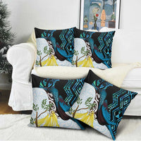 New Zealand Silver Fern Tui Bird Pillow Cover Maori Kowhai Paua Shell Taniko Motifs LT14 - Polynesian Pride