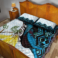 New Zealand Silver Fern Tui Bird Quilt Bed Set Maori Kowhai Paua Shell Taniko Motifs LT14 - Polynesian Pride