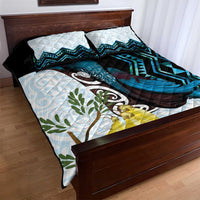 New Zealand Silver Fern Tui Bird Quilt Bed Set Maori Kowhai Paua Shell Taniko Motifs LT14 - Polynesian Pride