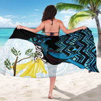 New Zealand Silver Fern Tui Bird Sarong Maori Kowhai Paua Shell Taniko Motifs LT14 - Polynesian Pride
