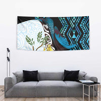 New Zealand Silver Fern Tui Bird Tapestry Maori Kowhai Paua Shell Taniko Motifs LT14 - Polynesian Pride