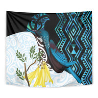 New Zealand Silver Fern Tui Bird Tapestry Maori Kowhai Paua Shell Taniko Motifs LT14 - Polynesian Pride