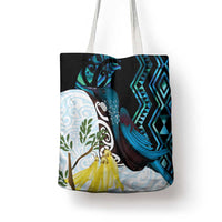 New Zealand Silver Fern Tui Bird Tote Bag Maori Kowhai Paua Shell Taniko Motifs LT14 - Polynesian Pride