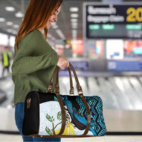 New Zealand Silver Fern Tui Bird Travel Bag Maori Kowhai Paua Shell Taniko Motifs LT14 - Polynesian Pride