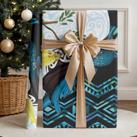 New Zealand Silver Fern Tui Bird Wrapping Paper Maori Kowhai Paua Shell Taniko Motifs LT14 - Polynesian Pride