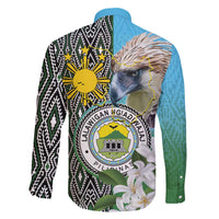 Cotabato Philippines Province Family Matching Off The Shoulder Long Sleeve Dress and Hawaiian Shirt Filipino Eagle Sampaguita Tinalak Pattern LT14 - Polynesian Pride