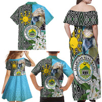 Cotabato Philippines Province Family Matching Off Shoulder Maxi Dress and Hawaiian Shirt Filipino Eagle Sampaguita Tinalak Pattern LT14 - Polynesian Pride