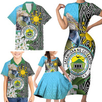 Cotabato Philippines Province Family Matching Short Sleeve Bodycon Dress and Hawaiian Shirt Filipino Eagle Sampaguita Tinalak Pattern LT14 - Polynesian Pride