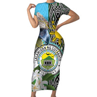 Cotabato Philippines Province Family Matching Short Sleeve Bodycon Dress and Hawaiian Shirt Filipino Eagle Sampaguita Tinalak Pattern LT14 Mom's Dress Blue - Polynesian Pride
