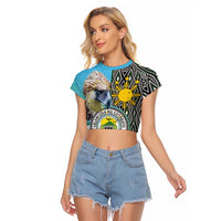Cotabato Philippines Province Raglan Cropped T Shirt Filipino Eagle Sampaguita Tinalak Pattern