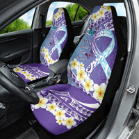 No Story Should End Too Soon Suicide Awareness Car Seat Cover Purple And Teal Polynesian Ribbon LT14 - Polynesian Pride