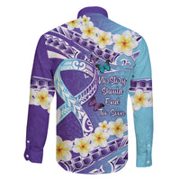 No Story Should End Too Soon Suicide Awareness Family Matching Mermaid Dress and Hawaiian Shirt Purple And Teal Polynesian Ribbon LT14 - Polynesian Pride