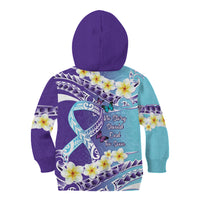 No Story Should End Too Soon Suicide Awareness Kid Hoodie Purple And Teal Polynesian Ribbon LT14 - Polynesian Pride