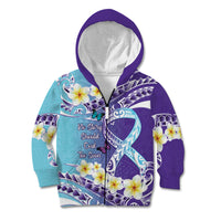 No Story Should End Too Soon Suicide Awareness Kid Hoodie Purple And Teal Polynesian Ribbon LT14 Zip Hoodie Purple - Polynesian Pride