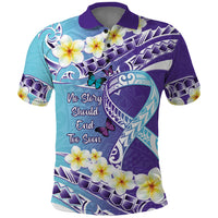 No Story Should End Too Soon Suicide Awareness Polo Shirt Purple And Teal Polynesian Ribbon LT14 Purple - Polynesian Pride