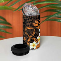 Liver Cancer Awareness Month 4 in 1 Can Cooler Tumbler Awareness Is Key Orange Polynesian Ribbon LT14 - Polynesian Pride
