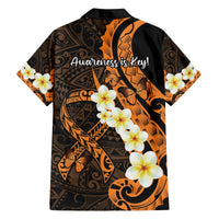 Liver Cancer Awareness Month Family Matching Tank Maxi Dress and Hawaiian Shirt Awareness Is Key Orange Polynesian Ribbon LT14 - Polynesian Pride