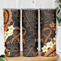 Liver Cancer Awareness Month Skinny Tumbler Awareness Is Key Orange Polynesian Ribbon LT14 - Polynesian Pride