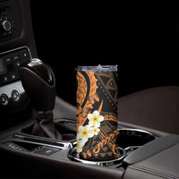Liver Cancer Awareness Month Skinny Tumbler Awareness Is Key Orange Polynesian Ribbon LT14 - Polynesian Pride
