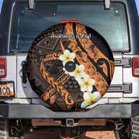Liver Cancer Awareness Month Spare Tire Cover Awareness Is Key Orange Polynesian Ribbon LT14 Orange - Polynesian Pride