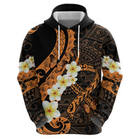 Liver Cancer Awareness Month Zip Hoodie Awareness Is Key Orange Polynesian Ribbon LT14 - Polynesian Pride