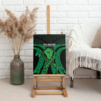 ADHD Awareness Month You Matter Canvas Wall Art Green Polynesian Ribbon