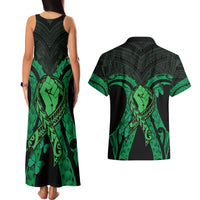 ADHD Awareness Month You Matter Couples Matching Tank Maxi Dress and Hawaiian Shirt Green Polynesian Ribbon LT14 - Polynesian Pride