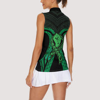 ADHD Awareness Month You Matter Women Sleeveless Polo Shirt Green Polynesian Ribbon LT14 - Polynesian Pride