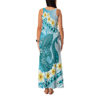 Turquoise Hawaii Shark Tattoo Family Matching Tank Maxi Dress and Hawaiian Shirt Frangipani With Polynesian Pastel Version LT14 - Polynesian Pride