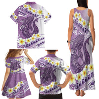 Purple Hawaii Shark Tattoo Family Matching Tank Maxi Dress and Hawaiian Shirt Frangipani With Polynesian Pastel Version LT14 - Polynesian Pride