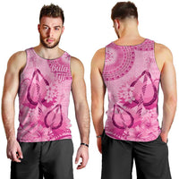 Pink Bula Fiji Men Tank Top Fijian Dance Fan Tapa Cloth Pattern