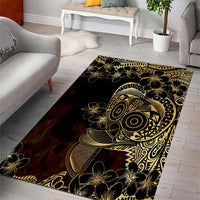 Frangipani Festival Rabaul Area Rug PNG Tribal Baining Mask Tattoo LT14 - Polynesian Pride