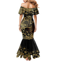Frangipani Festival Rabaul Family Matching Mermaid Dress and Hawaiian Shirt PNG Tribal Baining Mask Tattoo LT14 - Polynesian Pride