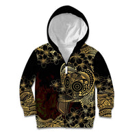 Frangipani Festival Rabaul Kid Hoodie PNG Tribal Baining Mask Tattoo LT14 Zip Hoodie Black - Polynesian Pride