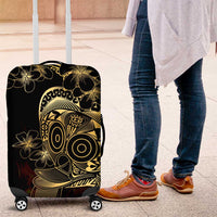 Frangipani Festival Rabaul Luggage Cover PNG Tribal Baining Mask Tattoo LT14 Black - Polynesian Pride