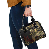 Frangipani Festival Rabaul Shoulder Handbag PNG Tribal Baining Mask Tattoo - Polynesian Pride